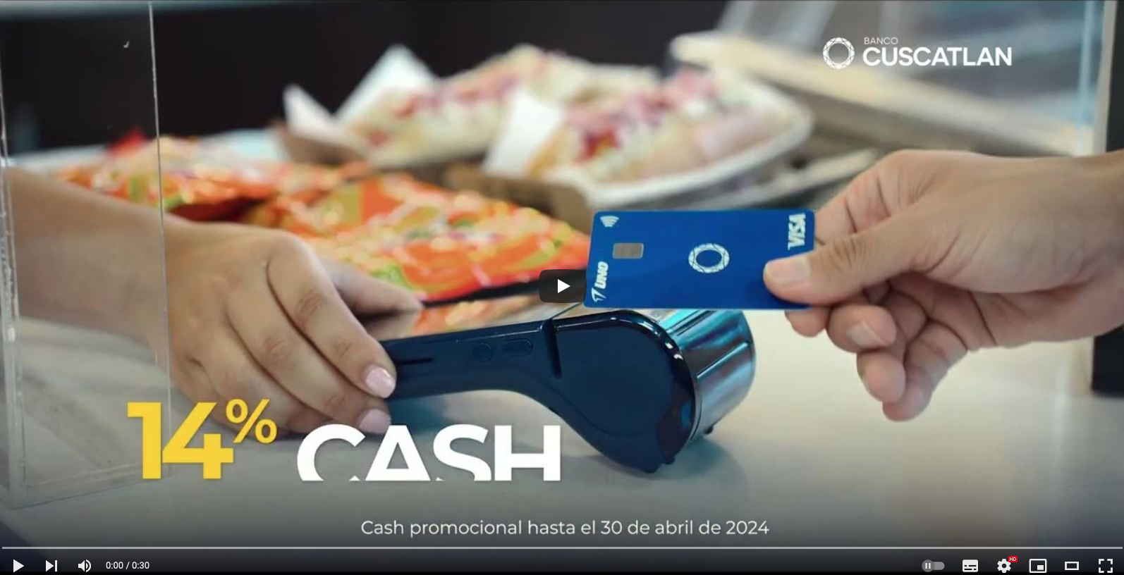 Nueva Tarjeta de Crédito UNO CUSCATLÁN